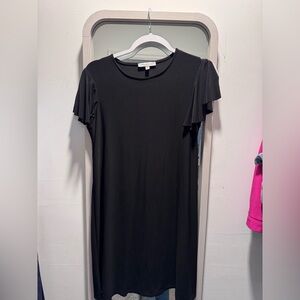 Annalee + Hope Black Flutter Sleeve Mini Dress